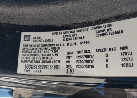 2009 Chevrolet Colorado Lt из США, поврежденный, VIN 1GCDS13E298154961